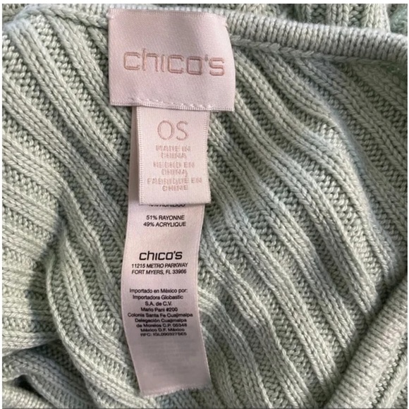 171 Chico’s Teal Cape Sweater Fringe Finley Fringe Poncho Spring - Picture 8 of 10